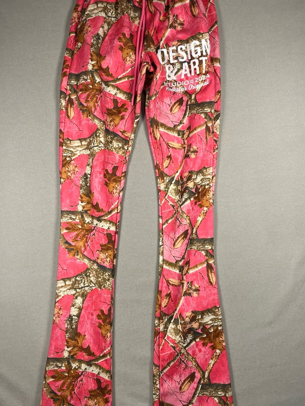 Rockstar Original Norika Pink Tree Camo Stacked Flair Track Pant Size Medium